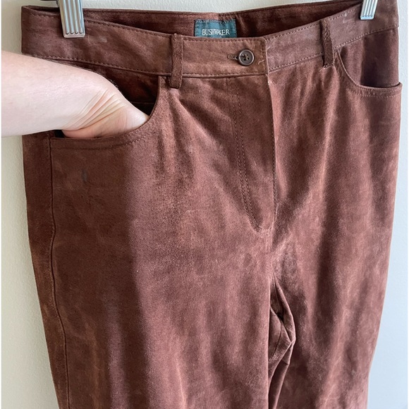 Size 10 Bushwhacker Vintage Brown Leather Straight Leg Pants - Picture 16 of 17